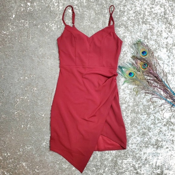 Emerald Sundae Red Junior's Wrap Dress - Picture 1 of 8